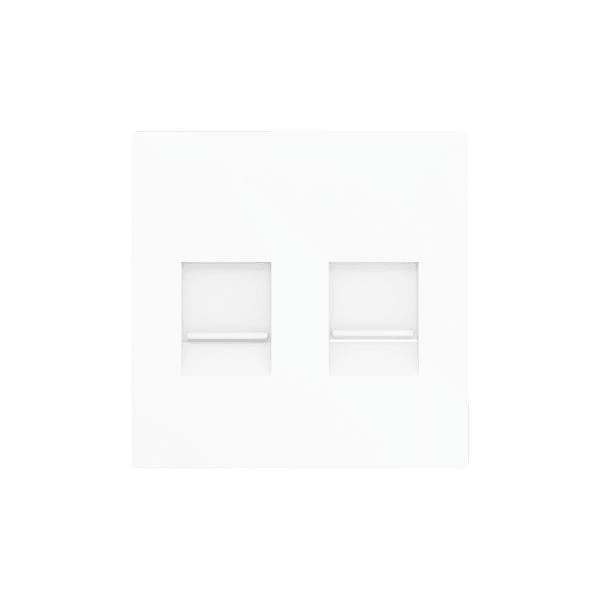 ZENNIO - ZS55. Cache pour connecteur RJ45 55 x 55 mm - 2 connecteurs - Blanc mat