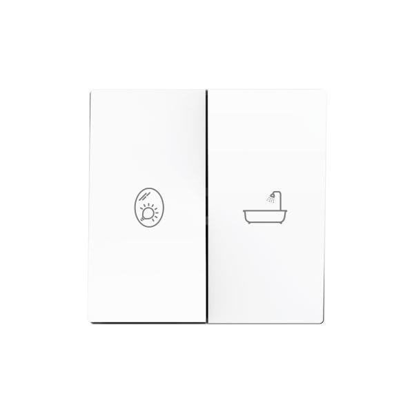 ZENNIO - ZS55. Touche double pour mécanisme 55 x 55 mm - Blanc mat - Personnalisé. Min...