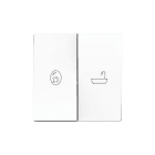 ZENNIO - ZS55. Touche double pour mécanisme 55 x 55 mm - Blanc mat - Personnalisé. Min...