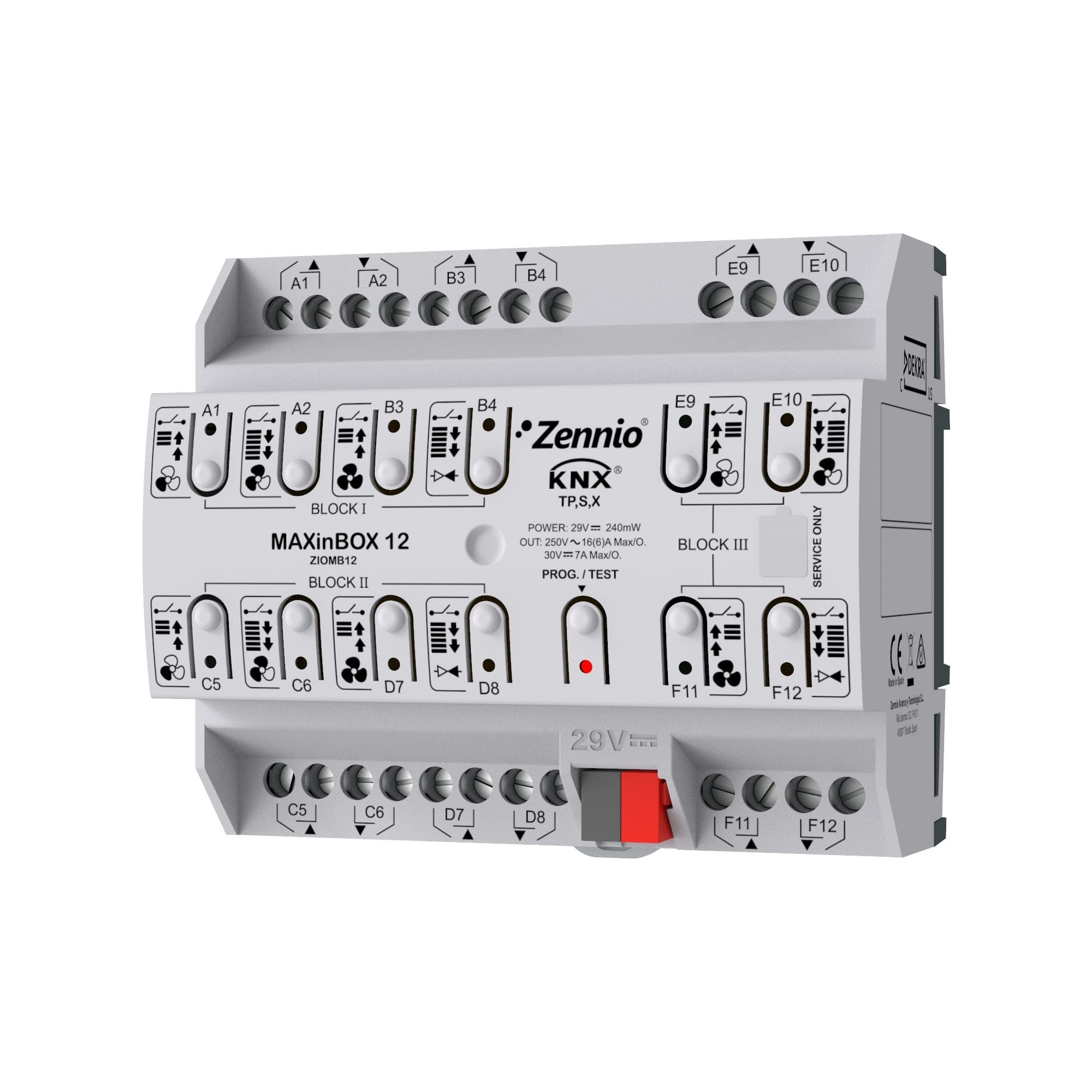 ZENNIO - MAXinBOX 12. Actionneur multifonction KNX avec KNX Secure - 12 sorties 16A