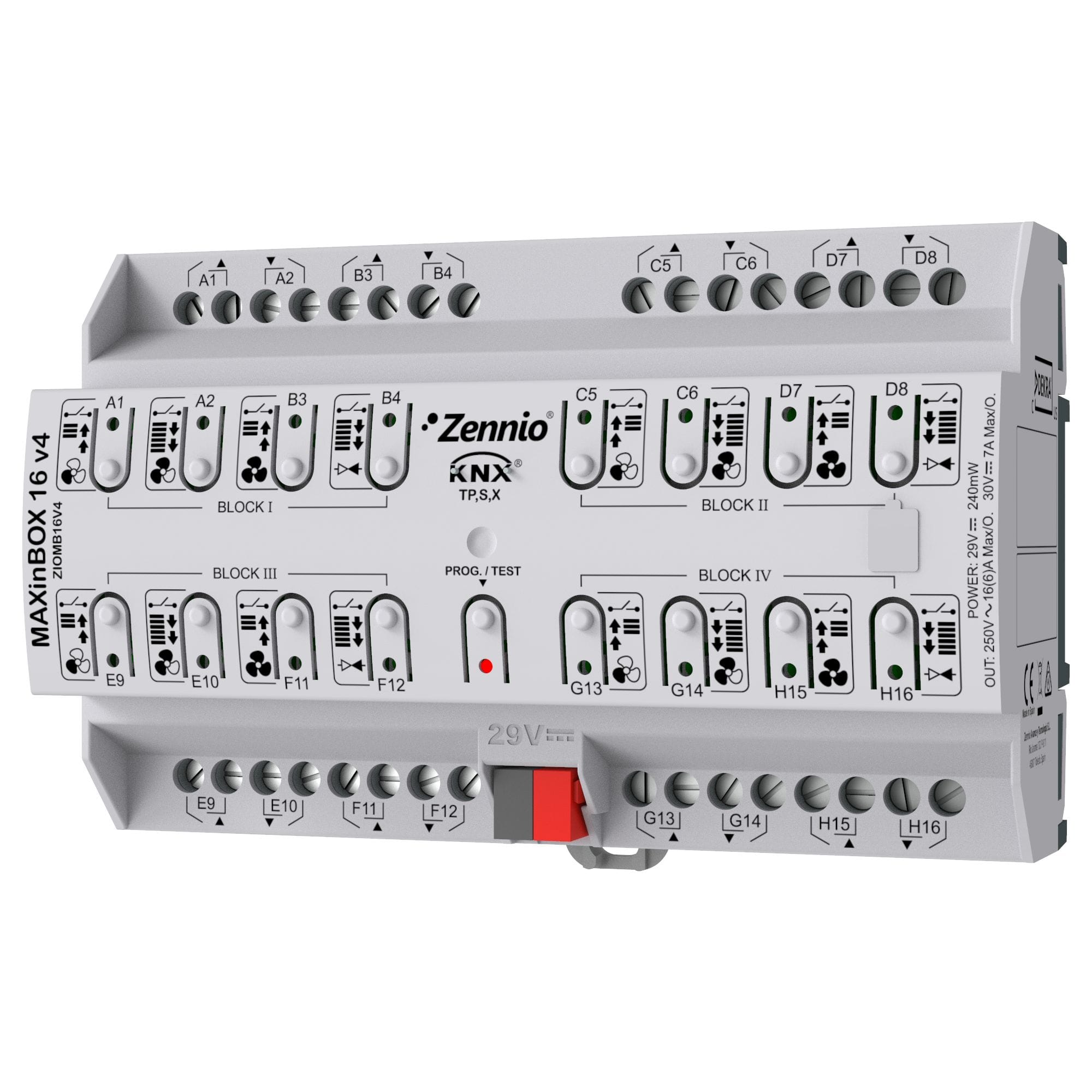 ZENNIO - MAXinBOX 16 v4. Actionneur multifonction KNX avec KNX Secure - 16 sorties 16A