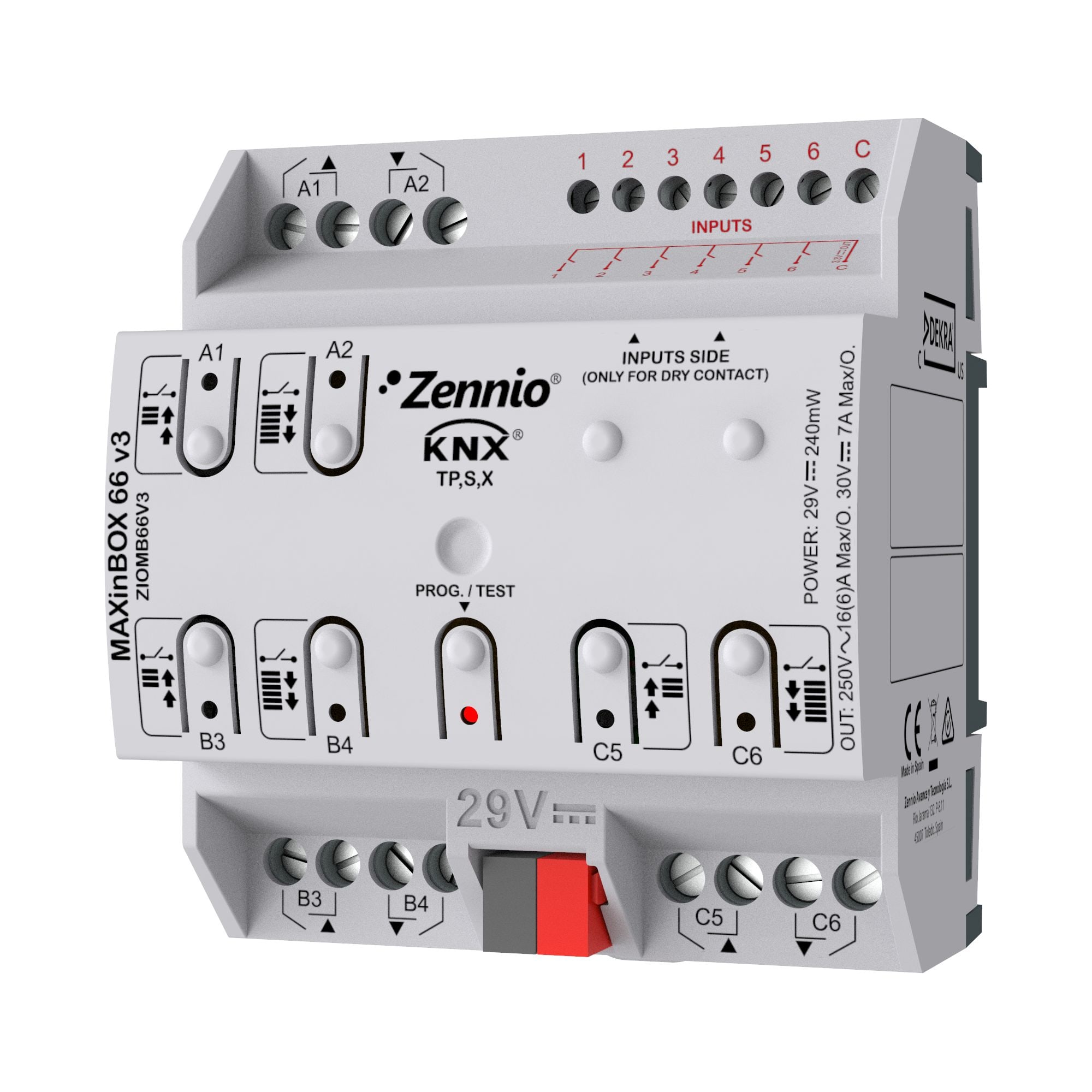 ZENNIO - MAXinBOX 66 v3. Actionneur multifonction KNX avec KNX Secure - 6 sorties 16A ...