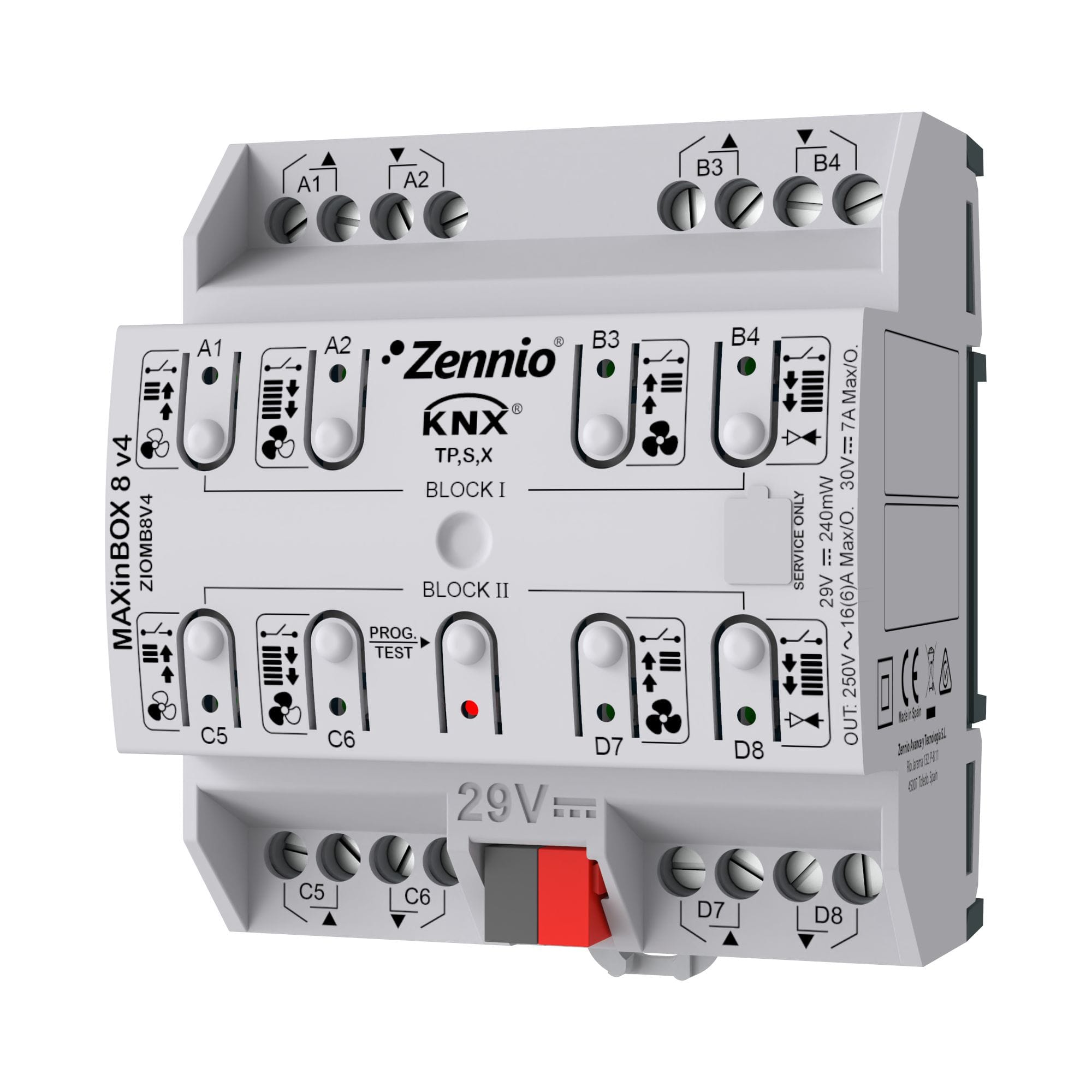ZENNIO - MAXinBOX 8 v4. Actionneur multifonction KNX avec KNX Secure - 8 sorties 16A
