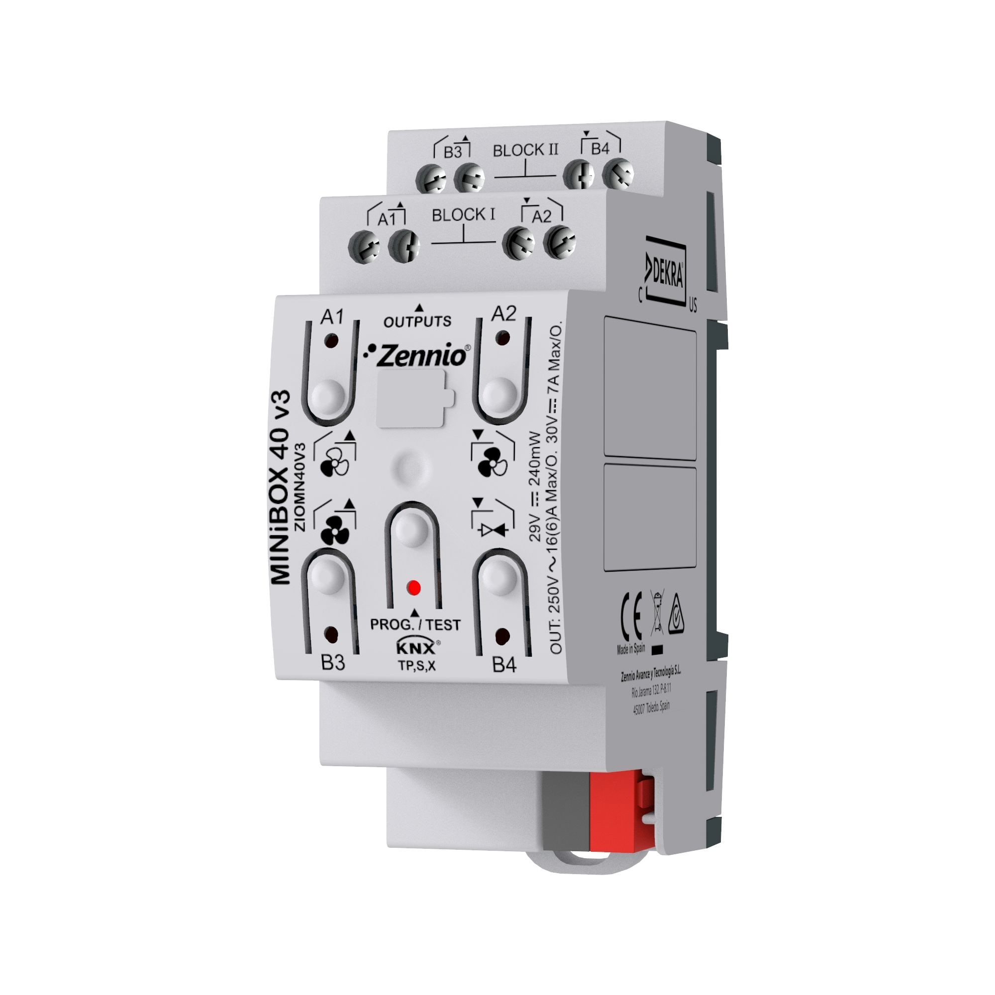 ZENNIO - MINiBOX 40 v3. Actionneur multifonction KNX avec KNX Secure - 4 sorties 16A