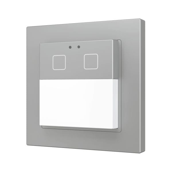 ZENNIO - Presentia W2 v2. Détecteur de mouvement KNX sur mur - 2 boutons - Argent