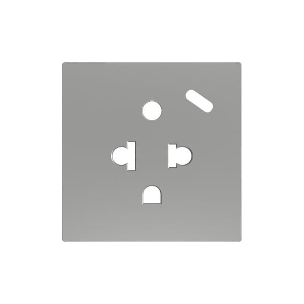 ZENNIO - ZS55. Cache pour base de prise euro-américain avec USB C 55 x 55 mm - Argenté