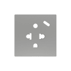 ZENNIO - ZS55. Cache pour base de prise euro-américain avec USB C 55 x 55 mm - Argenté