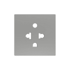 ZENNIO - ZS55. Cache pour base de prise euro-américain 55 x 55 mm - Argenté