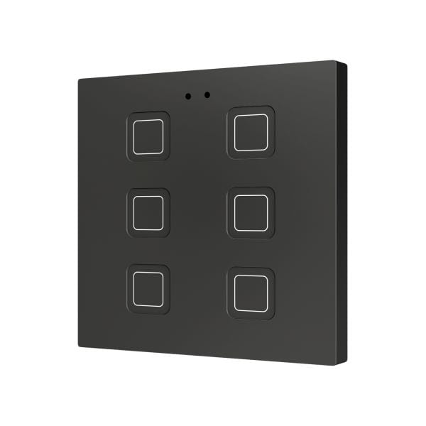 ZENNIO - Tecla 6. Interrupteur capacitif en polycarbonate ? 6 boutons - Anthracite