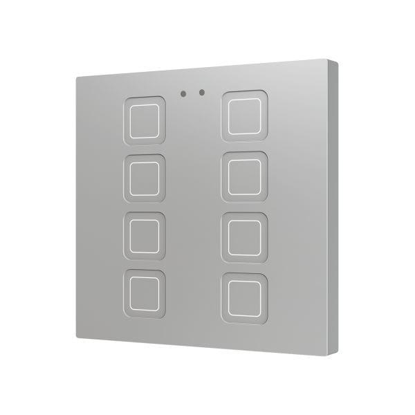 ZENNIO - Tecla 8. Interrupteur capacitif en polycarbonate ? 8 boutons - Argent