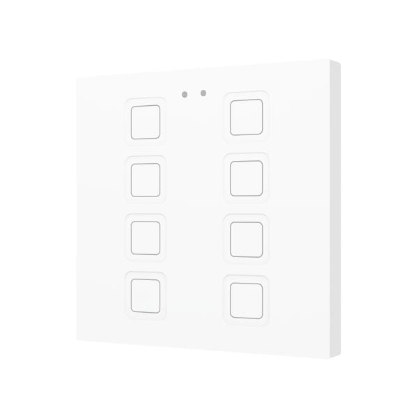 ZENNIO - Tecla 8. Interrupteur capacitif en polycarbonate ? 8 boutons - Blanc