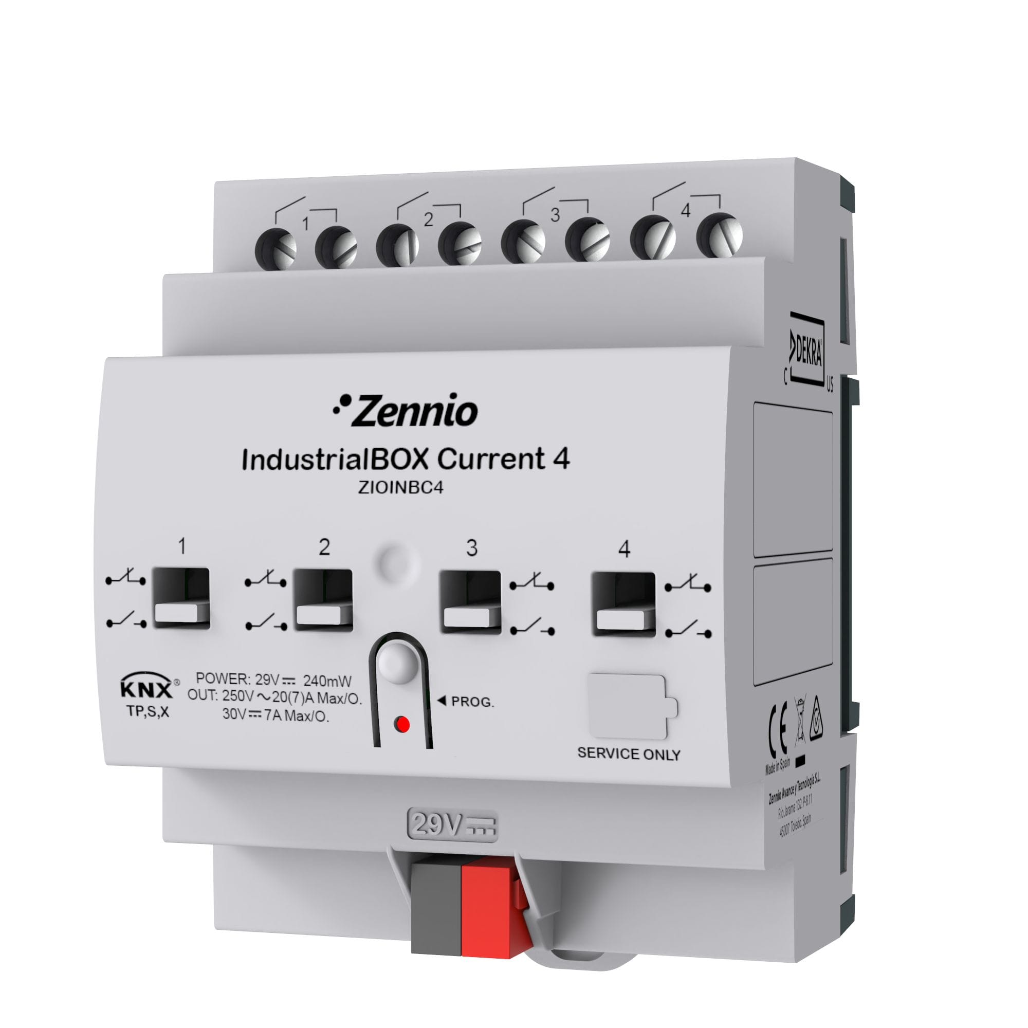 ZENNIO - IndustrialBOX Current 4. Actionneur industriel avec 4 sorties (20 A - 200 µF)...