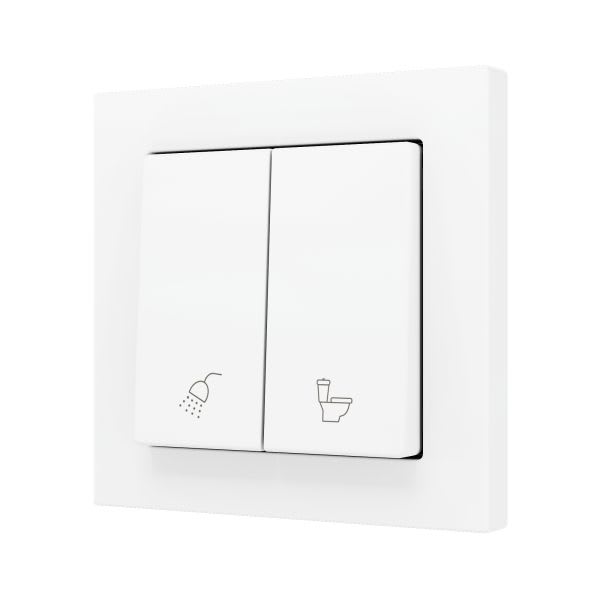 ZENNIO - ZS55. Bouton poussoir "Soft" double pour 2 entrées binaires 55 x 55 mm ? Blan...