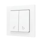 ZENNIO - ZS55. Bouton poussoir "Soft" double pour 2 entrées binaires 55 x 55 mm ? Blan...