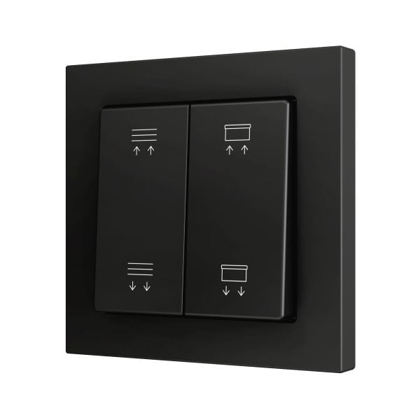 ZENNIO - ZS55. Bouton poussoir "Soft" double pour 4 entrées binaires 55 x 55 mm ? Anth...