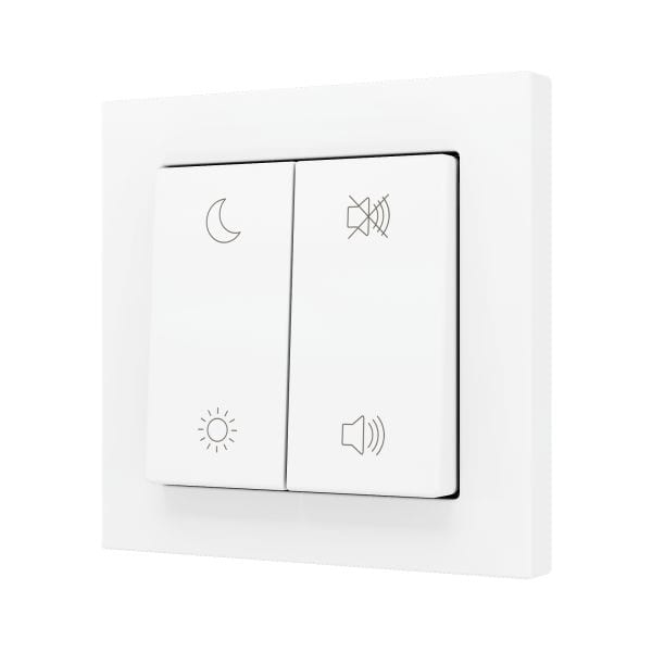 ZENNIO - ZS55. Bouton poussoir "Soft" double pour 4 entrées binaires 55 x 55 mm ? Blan...