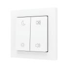 ZENNIO - ZS55. Bouton poussoir "Soft" double pour 4 entrées binaires 55 x 55 mm ? Blan...