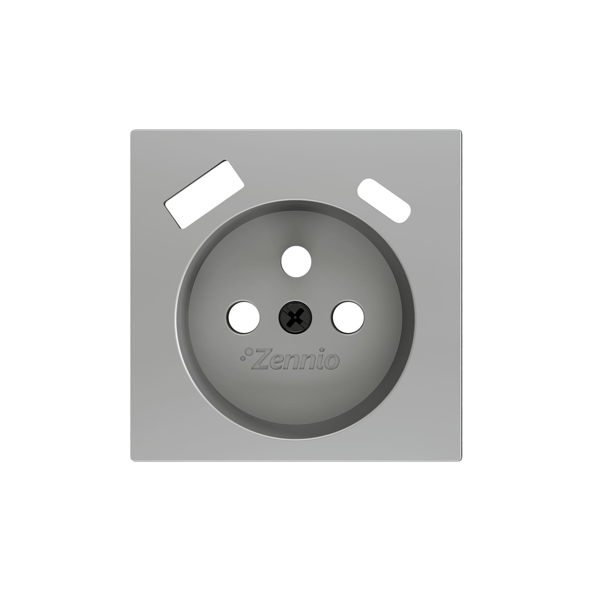 ZENNIO - ZS55. Cache pour base de prise française avec USB C et A 55 x 55 mm - Argenté
