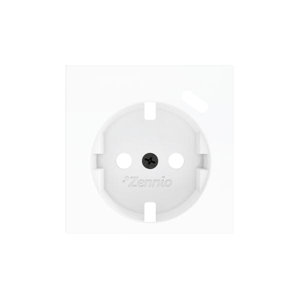 ZENNIO - ZS55. Cache pour base de prise Schuko avec USB C 55 x 55 mm - Blanc mat