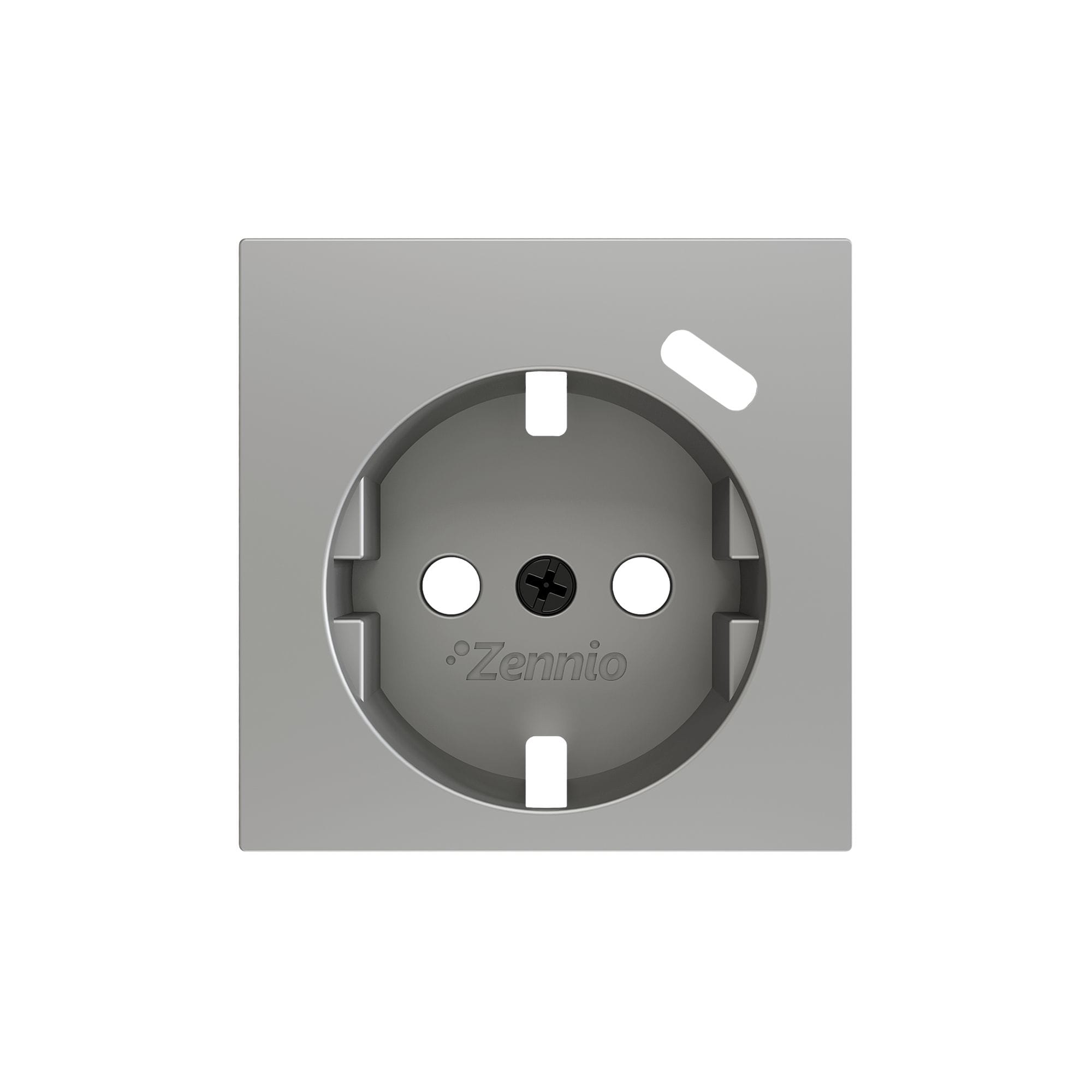 ZENNIO - ZS55. Cache pour base de prise Schuko avec USB C 55 x 55 mm - Argenté