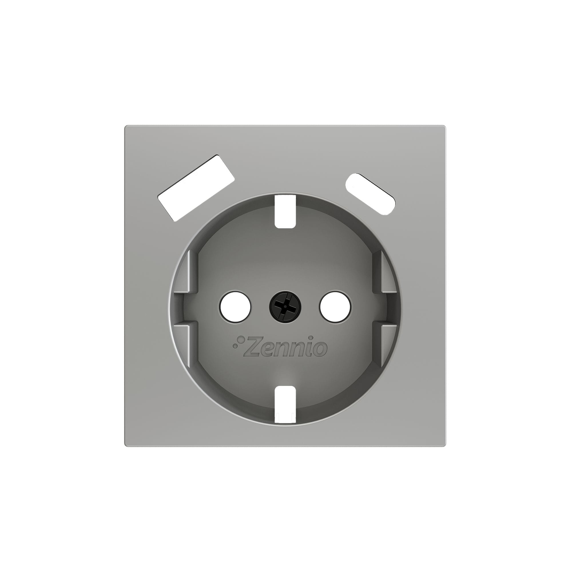 ZENNIO - ZS55. Cache pour base de prise Schuko avec USB C et A 55 x 55 mm - Argenté
