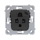 ZENNIO - ZS55/ZS70. Base de prise euro-américain avec USB C - sans obturateurs (sans c...