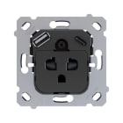 ZENNIO - ZS55/ZS70. Base de prise euro-américain avec USB C et A - sans obturateurs (s...