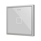 ZENNIO - Flat 70 X1. Interrupteur capacitif en verre 70x70 ? 1 bouton - Argent (cadre ...