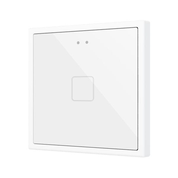 ZENNIO - Flat 70 X1. Interrupteur capacitif en verre 70x70 ? 1 bouton - Blanc (cadre Z...