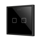ZENNIO - Flat 70 X2. Interrupteur capacitif en verre 70x70 ? 2 boutons - Anthracite (c...