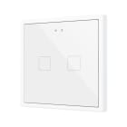 ZENNIO - Flat 70 X2. Interrupteur capacitif en verre 70x70 ? 2 boutons - Blanc (cadre ...