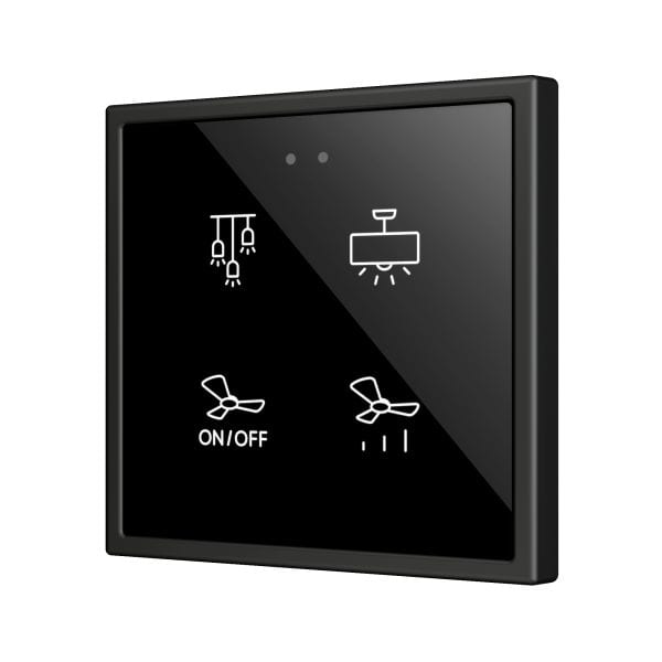 ZENNIO - Flat 70 X4. Interrupteur capacitif en verre 70x70 ? 4 boutons - Personnalisé ...