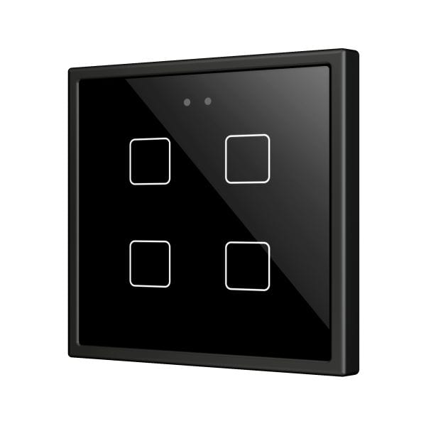 ZENNIO - Flat 70 X4. Interrupteur capacitif en verre 70x70 ? 4 boutons - Anthracite (c...