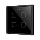 ZENNIO - Flat 70 X4. Interrupteur capacitif en verre 70x70 ? 4 boutons - Anthracite (c...