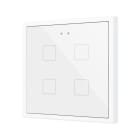 ZENNIO - Flat 70 X4. Interrupteur capacitif en verre 70x70 ? 4 boutons - Blanc (cadre ...