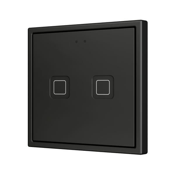 ZENNIO - Tecla 70 X2. Interrupteur capacitif en polycarbonate 70x70 ? 2 boutons - Anth...