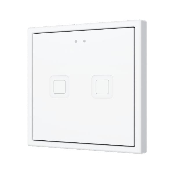 ZENNIO - Tecla 70 X2. Interrupteur capacitif en polycarbonate 70x70 ? 2 boutons - Blan...