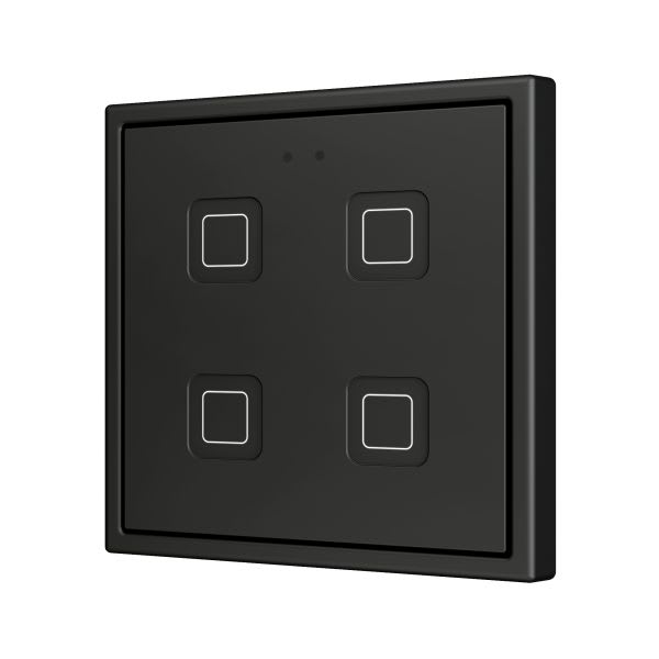 ZENNIO - Tecla 70 X4. Interrupteur capacitif en polycarbonate 70x70 ? 4 boutons - Anth...