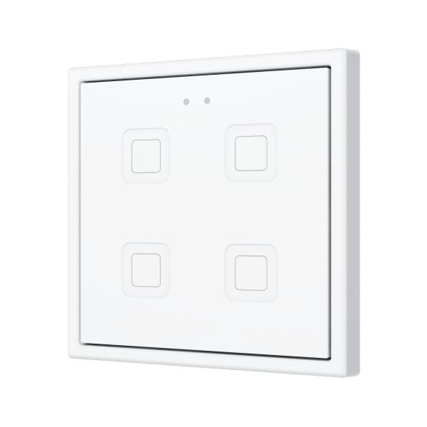ZENNIO - Tecla 70 X4. Interrupteur capacitif en polycarbonate 70x70 ? 4 boutons - Blan...