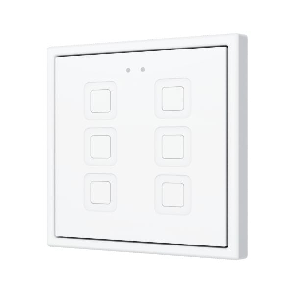 ZENNIO - Tecla 70 X6. Interrupteur capacitif en polycarbonate 70x70 ? 6 boutons - Blan...