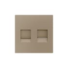 ZENNIO - ZS55. Cache pour connecteur RJ45 55 x 55 mm - 2 connecteurs - Champagne