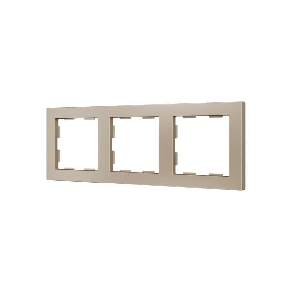ZENNIO - ZS55. Cadre - 3 modules - Champagne