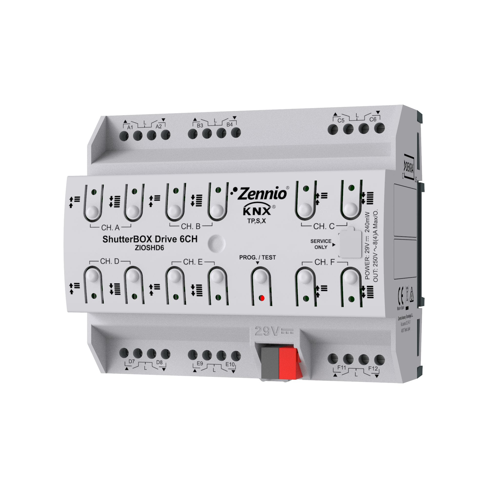 ZENNIO - ShutterBOX Drive 6CH. Actionneur de volets de 6 canaux avec mesure automatiqu...