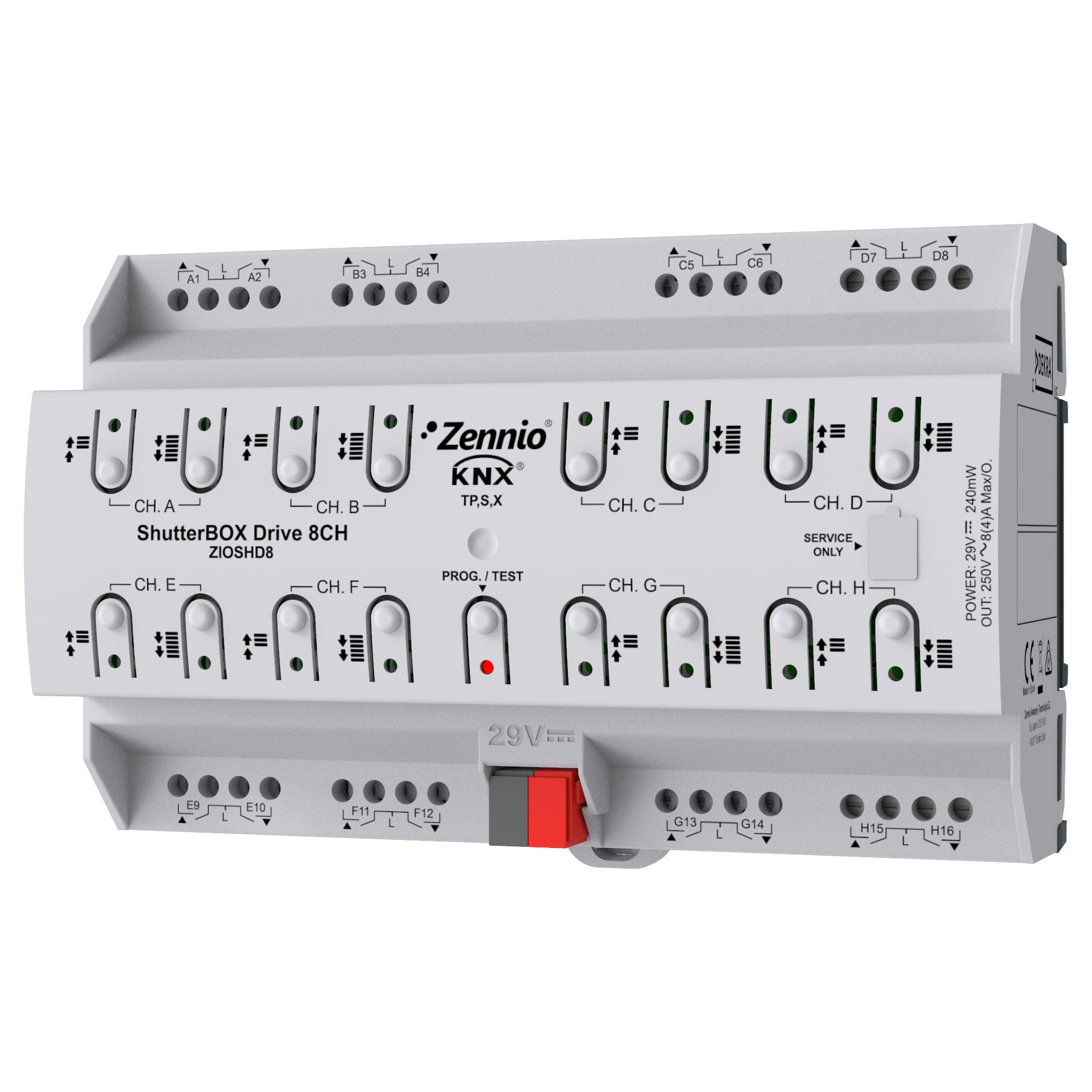 ZENNIO - ShutterBOX Drive 8CH. Actionneur de volets de 8 canaux avec mesure automatiqu...