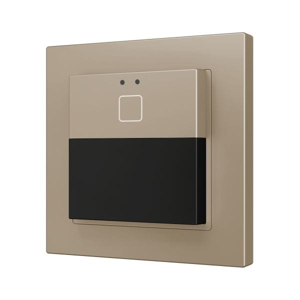 ZENNIO - Presentia W1 v2. Détecteur de mouvement KNX sur mur - 1 bouton - Champagne