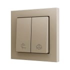 ZENNIO - ZS55. Bouton poussoir "Soft" double pour 2 entrées binaires 55 x 55 mm ? Cham...