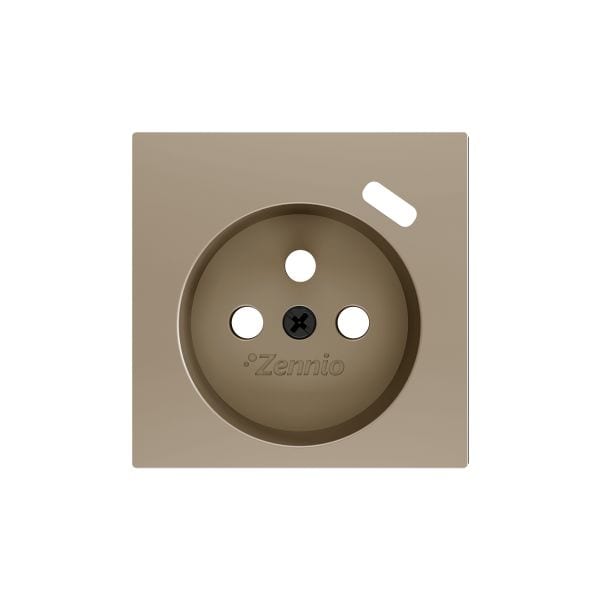 ZENNIO - ZS55. Cache pour base de prise française avec USB C 55 x 55 mm - Champagne