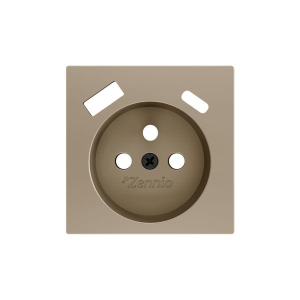 ZENNIO - ZS55. Cache pour base de prise française avec USB C et A 55 x 55 mm - Champagne