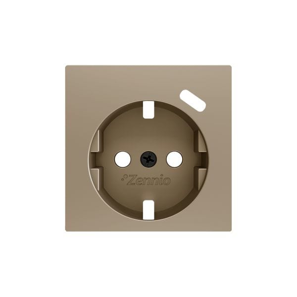 ZENNIO - ZS55. Cache pour base de prise Schuko avec USB C 55 x 55 mm - Champagne