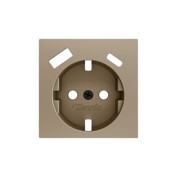 ZENNIO - ZS55. Cache pour base de prise Schuko avec USB C et A 55 x 55 mm - Champagne